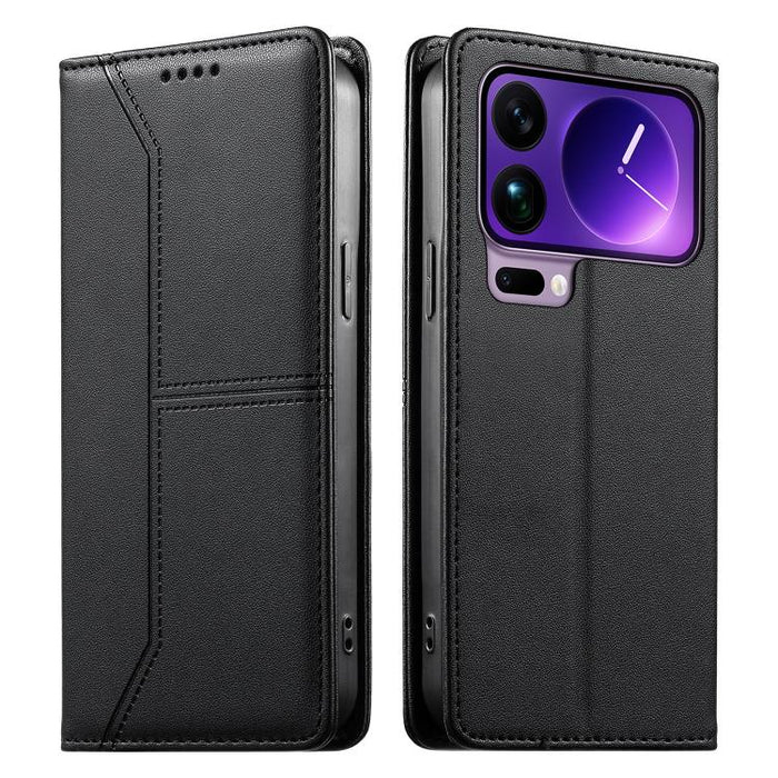 Funda para teléfono de cuero vegano magnética RFID con costuras, For Xiaomi 17 Max 5G, For Xiaomi 17T Pro 5G, For Xiaomi 17T 5G, For Xiaomi Poco X8 Pro 5G / Redmi Turbo 5 5G, For Xiaomi 17 Ultra, For Xiaomi 17 Pro Max, For Xiaomi 17 Pro, For Xiaomi 17 ...