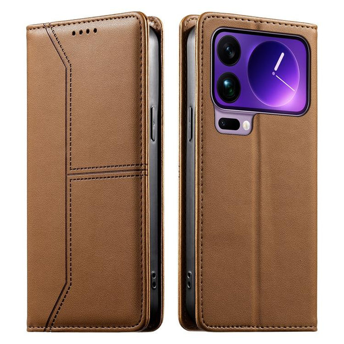 Funda para teléfono de cuero vegano magnética RFID con costuras, For Xiaomi 17 Max 5G, For Xiaomi 17T Pro 5G, For Xiaomi 17T 5G, For Xiaomi Poco X8 Pro 5G / Redmi Turbo 5 5G, For Xiaomi 17 Ultra, For Xiaomi 17 Pro Max, For Xiaomi 17 Pro, For Xiaomi 17 ...