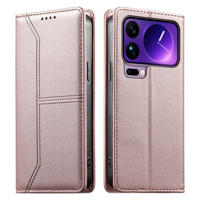 Funda para teléfono de cuero vegano magnética RFID con costuras, For Xiaomi 17 Max 5G, For Xiaomi 17T Pro 5G, For Xiaomi 17T 5G, For Xiaomi Poco X8 Pro 5G / Redmi Turbo 5 5G, For Xiaomi 17 Ultra, For Xiaomi 17 Pro Max, For Xiaomi 17 Pro, For Xiaomi 17 ...