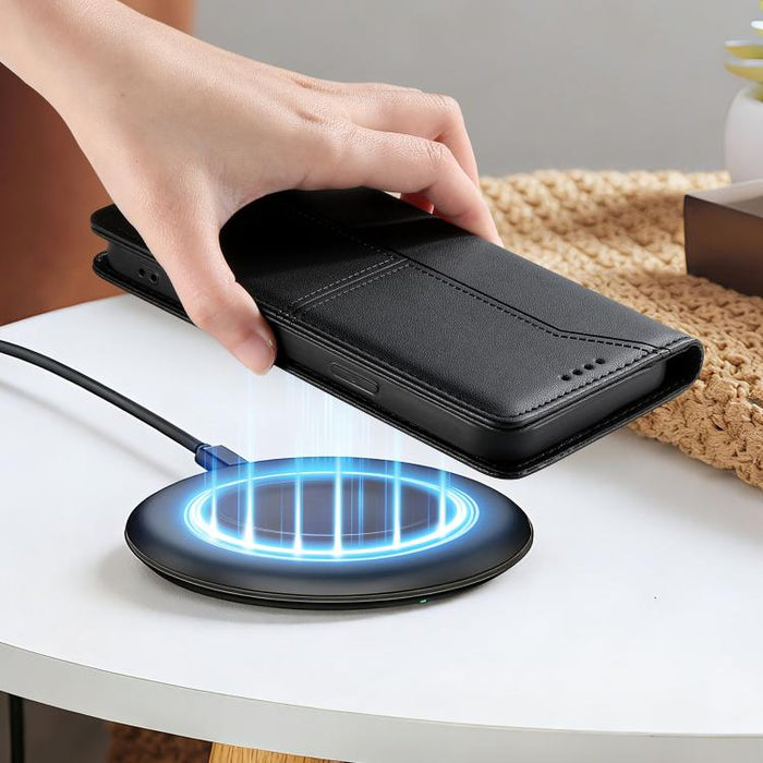 Funda para teléfono de cuero vegano magnética RFID con costuras, For Xiaomi Poco F6 / Redmi Turbo 3