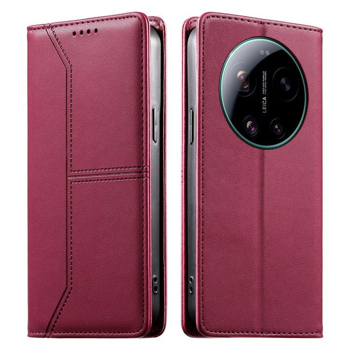 Funda para teléfono de cuero vegano magnética RFID con costuras, For Xiaomi 17 Max 5G, For Xiaomi 17T Pro 5G, For Xiaomi 17T 5G, For Xiaomi Poco X8 Pro 5G / Redmi Turbo 5 5G, For Xiaomi 17 Ultra, For Xiaomi 17 Pro Max, For Xiaomi 17 Pro, For Xiaomi 17 ...