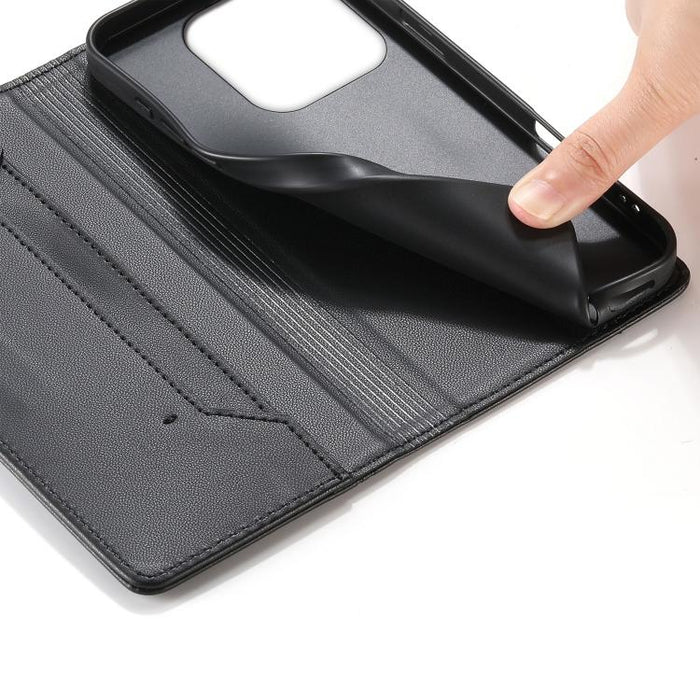 Funda para teléfono de cuero vegano magnética RFID con costuras, For Xiaomi 17 Max 5G, For Xiaomi 17T Pro 5G, For Xiaomi 17T 5G, For Xiaomi Poco X8 Pro 5G / Redmi Turbo 5 5G, For Xiaomi 17 Ultra, For Xiaomi 17 Pro Max, For Xiaomi 17 Pro, For Xiaomi 17 ...