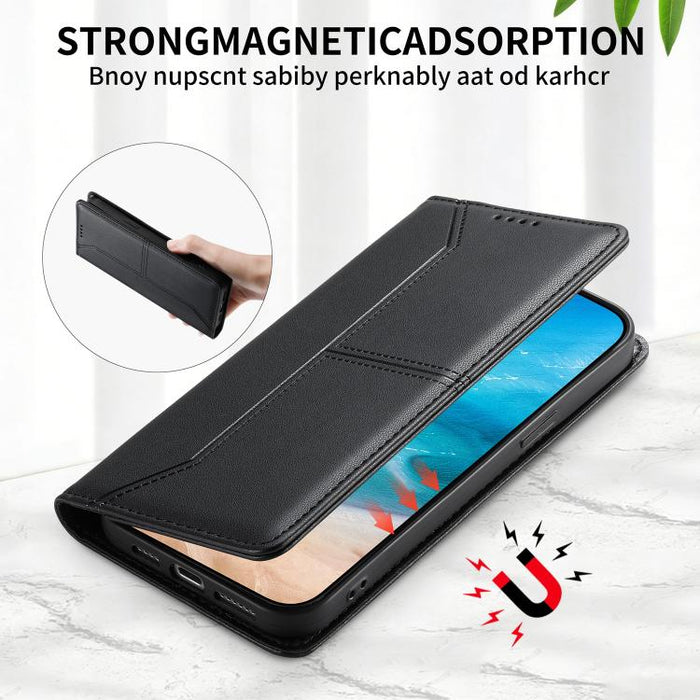 Funda para teléfono de cuero vegano magnética RFID con costuras, For Xiaomi 17 Max 5G, For Xiaomi 17T Pro 5G, For Xiaomi 17T 5G, For Xiaomi Poco X8 Pro 5G / Redmi Turbo 5 5G, For Xiaomi 17 Ultra, For Xiaomi 17 Pro Max, For Xiaomi 17 Pro, For Xiaomi 17 ...