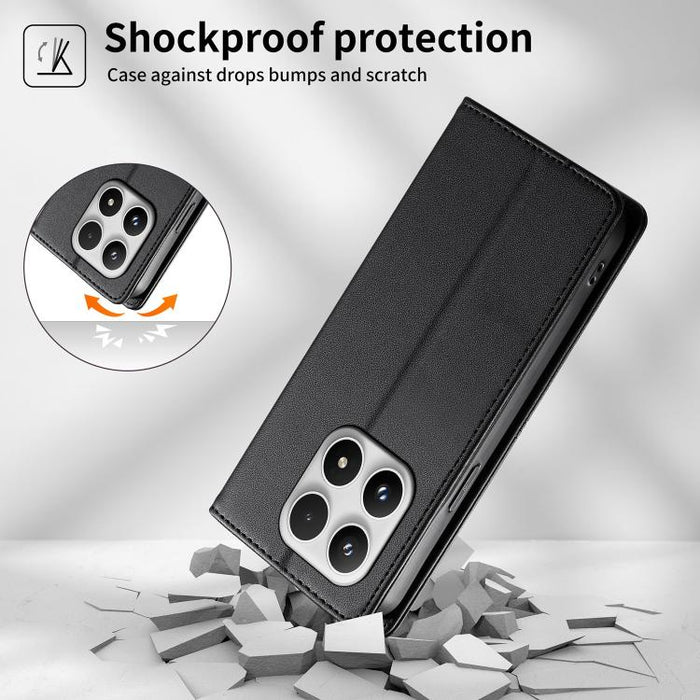 Funda para teléfono de cuero vegano magnética RFID con costuras, For Xiaomi 17 Max 5G, For Xiaomi 17T Pro 5G, For Xiaomi 17T 5G, For Xiaomi Poco X8 Pro 5G / Redmi Turbo 5 5G, For Xiaomi 17 Ultra, For Xiaomi 17 Pro Max, For Xiaomi 17 Pro, For Xiaomi 17 ...