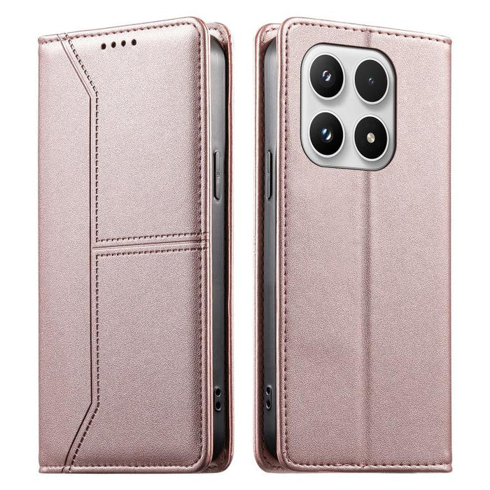 Funda para teléfono de cuero vegano magnética RFID con costuras, For Xiaomi 17 Max 5G, For Xiaomi 17T Pro 5G, For Xiaomi 17T 5G, For Xiaomi Poco X8 Pro 5G / Redmi Turbo 5 5G, For Xiaomi 17 Ultra, For Xiaomi 17 Pro Max, For Xiaomi 17 Pro, For Xiaomi 17 ...