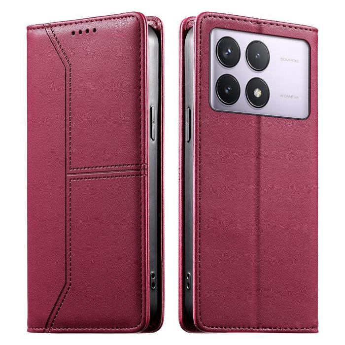 Funda para teléfono de cuero vegano magnética RFID con costuras, For Redmi 13 4G / 5G / Note 13R, For Redmi A3 / A3x / Poco C61, For Redmi K70 / K70 Pro / Poco F6 Pro, For Redmi Note 13 Pro 4G / Poco M6 Pro 4G, For Redmi 13C 4G / 5G / Poco C65         ...
