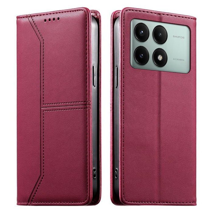 Funda para teléfono de cuero vegano magnética RFID con costuras, For Redmi 13 4G / 5G / Note 13R, For Redmi A3 / A3x / Poco C61, For Redmi K70 / K70 Pro / Poco F6 Pro, For Redmi Note 13 Pro 4G / Poco M6 Pro 4G, For Redmi 13C 4G / 5G / Poco C65         ...