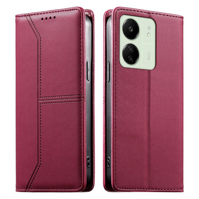 Funda para teléfono de cuero vegano magnética RFID con costuras, For Redmi 13 4G / 5G / Note 13R, For Redmi A3 / A3x / Poco C61, For Redmi K70 / K70 Pro / Poco F6 Pro, For Redmi Note 13 Pro 4G / Poco M6 Pro 4G, For Redmi 13C 4G / 5G / Poco C65         ...