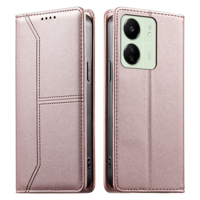 Funda para teléfono de cuero vegano magnética RFID con costuras, For Redmi 13 4G / 5G / Note 13R, For Redmi A3 / A3x / Poco C61, For Redmi K70 / K70 Pro / Poco F6 Pro, For Redmi Note 13 Pro 4G / Poco M6 Pro 4G, For Redmi 13C 4G / 5G / Poco C65         ...