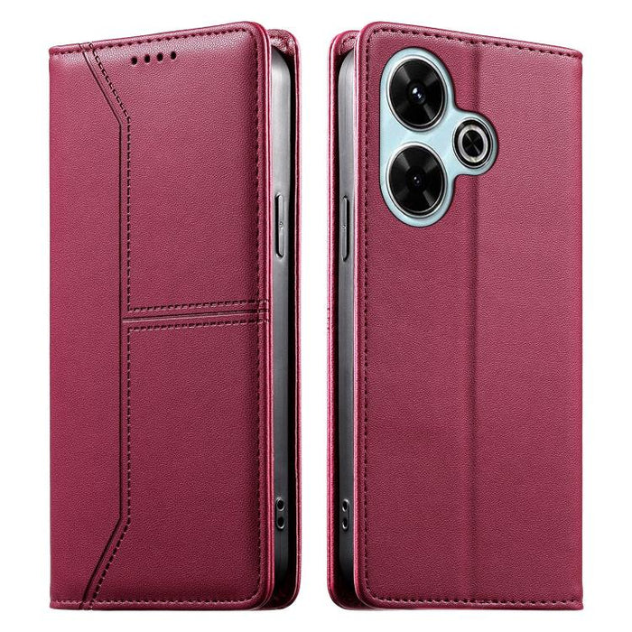 Funda para teléfono de cuero vegano magnética RFID con costuras, For Redmi 13 4G / 5G / Note 13R, For Redmi A3 / A3x / Poco C61, For Redmi K70 / K70 Pro / Poco F6 Pro, For Redmi Note 13 Pro 4G / Poco M6 Pro 4G, For Redmi 13C 4G / 5G / Poco C65         ...
