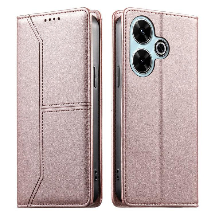 Funda para teléfono de cuero vegano magnética RFID con costuras, For Redmi 13 4G / 5G / Note 13R, For Redmi A3 / A3x / Poco C61, For Redmi K70 / K70 Pro / Poco F6 Pro, For Redmi Note 13 Pro 4G / Poco M6 Pro 4G, For Redmi 13C 4G / 5G / Poco C65         ...