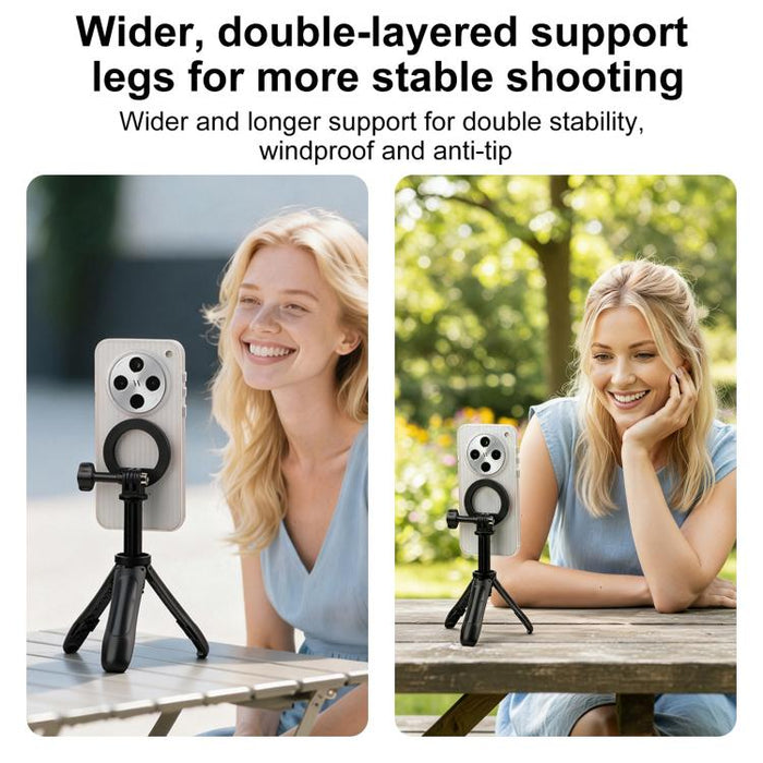 Mini trípode magnético para teléfono, palo selfie extensible, soporte para teléfono