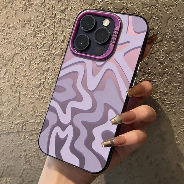 Funda para teléfono 2 en 1 de PC IMD con estampado de rayas onduladas y acabado mate, For iPhone 17e / 16e, For iPhone 17 Pro Max, For iPhone 17 Pro, For iPhone 17, For iPhone Air, For iPhone 16 Pro Max, For iPhone 16 Pro, For iPhone 16 Plus           ...