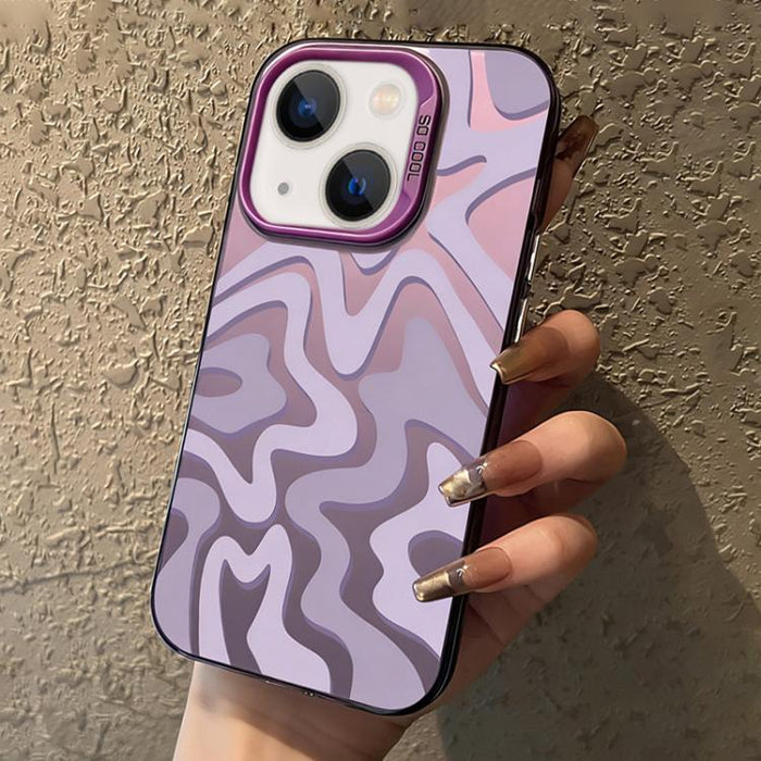 Funda para teléfono 2 en 1 de PC IMD con estampado de rayas onduladas y acabado mate, For iPhone 17e / 16e, For iPhone 17 Pro Max, For iPhone 17 Pro, For iPhone 17, For iPhone Air, For iPhone 16 Pro Max, For iPhone 16 Pro, For iPhone 16 Plus           ...