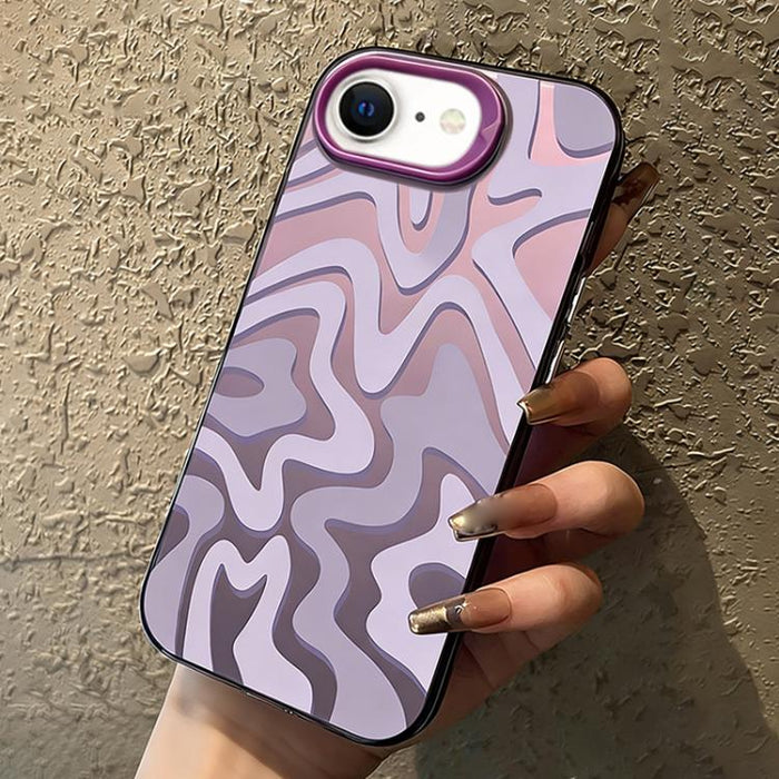 Funda para teléfono 2 en 1 de PC IMD con estampado de rayas onduladas y acabado mate, For iPhone 17e / 16e, For iPhone 17 Pro Max, For iPhone 17 Pro, For iPhone 17, For iPhone Air, For iPhone 16 Pro Max, For iPhone 16 Pro, For iPhone 16 Plus           ...
