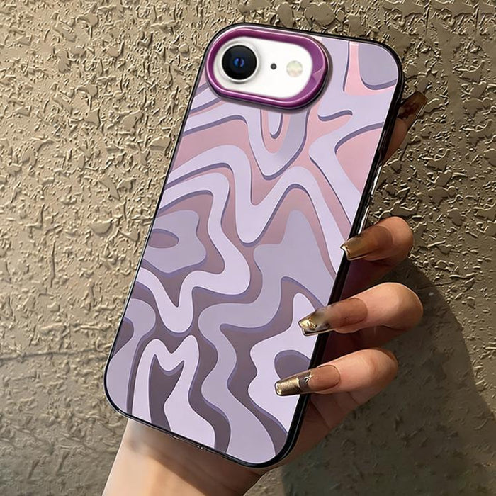 Funda para teléfono 2 en 1 de PC IMD con estampado de rayas onduladas y acabado mate, For iPhone 17e / 16e, For iPhone 17 Pro Max, For iPhone 17 Pro, For iPhone 17, For iPhone Air, For iPhone 16 Pro Max, For iPhone 16 Pro, For iPhone 16 Plus           ...
