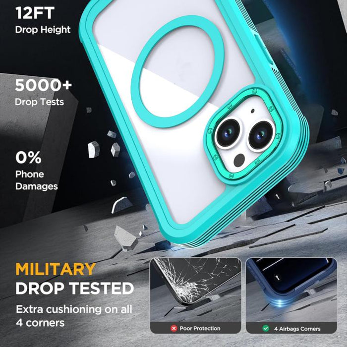 Funda magnética acrílica de cobertura total para teléfono con clip trasero, For iPhone 14 / 13, For iPhone 14 Pro, For iPhone 14 Pro Max, For iPhone 13 Pro Max, For iPhone 13 Pro, For iPhone 12 / 12 Pro, For iPhone 12 Pro Max