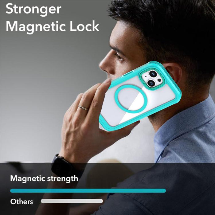 Funda magnética acrílica de cobertura total para teléfono con clip trasero, For iPhone 14 / 13, For iPhone 14 Pro, For iPhone 14 Pro Max, For iPhone 13 Pro Max, For iPhone 13 Pro, For iPhone 12 / 12 Pro, For iPhone 12 Pro Max