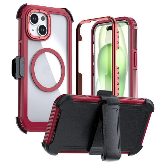 Funda magnética acrílica de cobertura total para teléfono con clip trasero, For iPhone 14 / 13, For iPhone 14 Pro, For iPhone 14 Pro Max, For iPhone 13 Pro Max, For iPhone 13 Pro, For iPhone 12 / 12 Pro, For iPhone 12 Pro Max