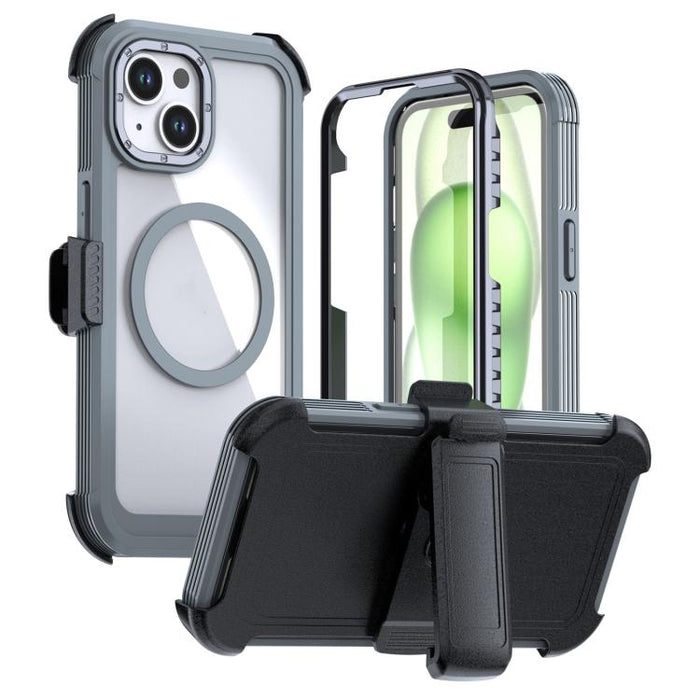 Funda magnética acrílica de cobertura total para teléfono con clip trasero, For iPhone 14 / 13, For iPhone 14 Pro, For iPhone 14 Pro Max, For iPhone 13 Pro Max, For iPhone 13 Pro, For iPhone 12 / 12 Pro, For iPhone 12 Pro Max