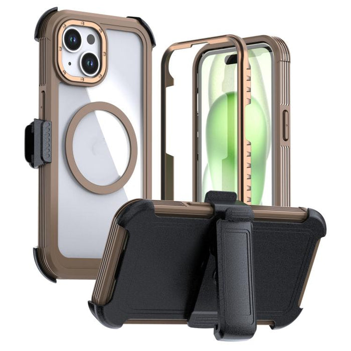 Funda magnética acrílica de cobertura total para teléfono con clip trasero, For iPhone 14 / 13, For iPhone 14 Pro, For iPhone 14 Pro Max, For iPhone 13 Pro Max, For iPhone 13 Pro, For iPhone 12 / 12 Pro, For iPhone 12 Pro Max