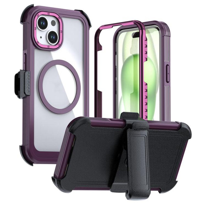 Funda magnética acrílica de cobertura total para teléfono con clip trasero, For iPhone 14 / 13, For iPhone 14 Pro, For iPhone 14 Pro Max, For iPhone 13 Pro Max, For iPhone 13 Pro, For iPhone 12 / 12 Pro, For iPhone 12 Pro Max