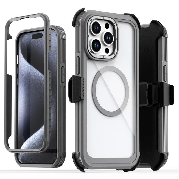 Funda magnética acrílica de cobertura total para teléfono con clip trasero, For iPhone 14 / 13, For iPhone 14 Pro, For iPhone 14 Pro Max, For iPhone 13 Pro Max, For iPhone 13 Pro, For iPhone 12 / 12 Pro, For iPhone 12 Pro Max