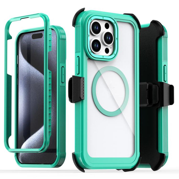 Funda magnética acrílica de cobertura total para teléfono con clip trasero, For iPhone 14 / 13, For iPhone 14 Pro, For iPhone 14 Pro Max, For iPhone 13 Pro Max, For iPhone 13 Pro, For iPhone 12 / 12 Pro, For iPhone 12 Pro Max
