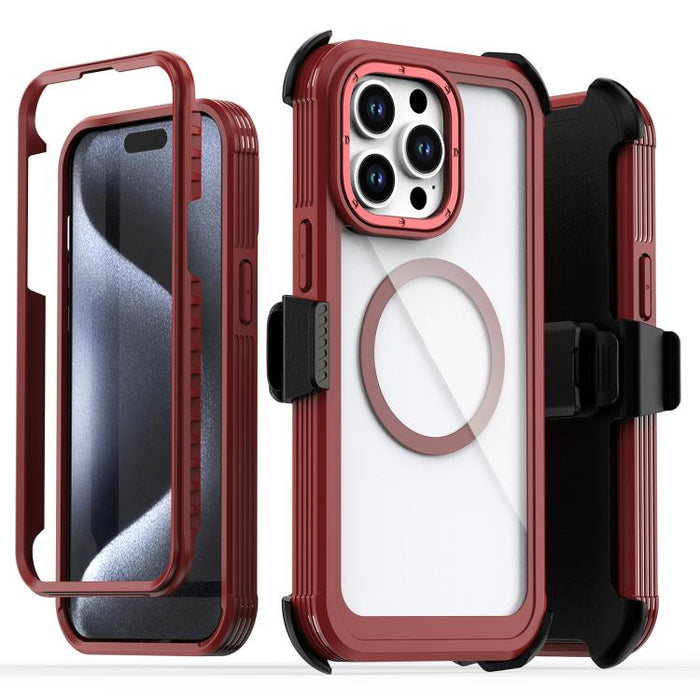 Funda magnética acrílica de cobertura total para teléfono con clip trasero, For iPhone 14 / 13, For iPhone 14 Pro, For iPhone 14 Pro Max, For iPhone 13 Pro Max, For iPhone 13 Pro, For iPhone 12 / 12 Pro, For iPhone 12 Pro Max