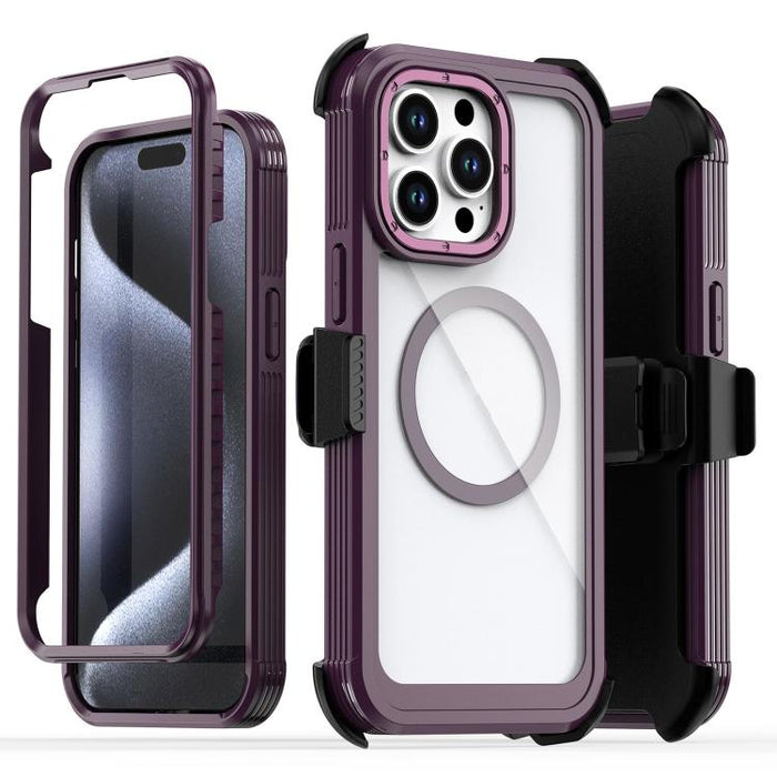 Funda magnética acrílica de cobertura total para teléfono con clip trasero, For iPhone 14 / 13, For iPhone 14 Pro, For iPhone 14 Pro Max, For iPhone 13 Pro Max, For iPhone 13 Pro, For iPhone 12 / 12 Pro, For iPhone 12 Pro Max