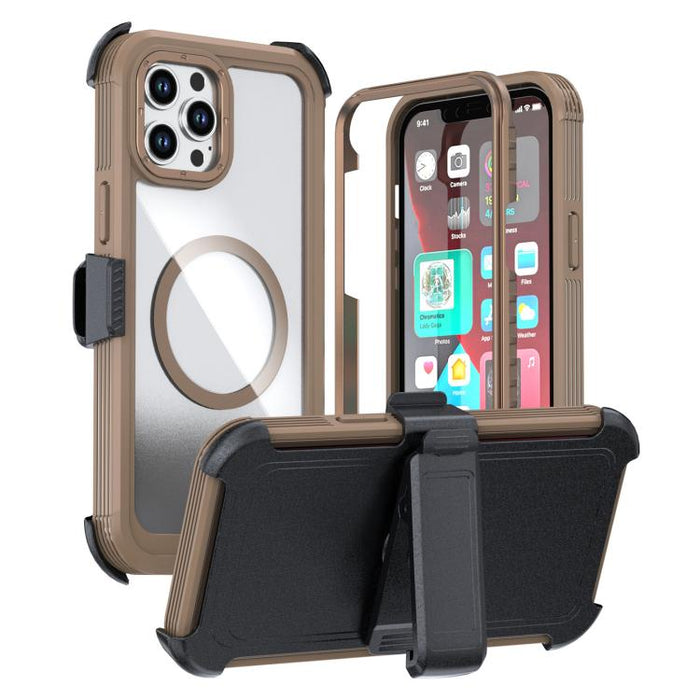 Funda magnética acrílica de cobertura total para teléfono con clip trasero, For iPhone 14 / 13, For iPhone 14 Pro, For iPhone 14 Pro Max, For iPhone 13 Pro Max, For iPhone 13 Pro, For iPhone 12 / 12 Pro, For iPhone 12 Pro Max