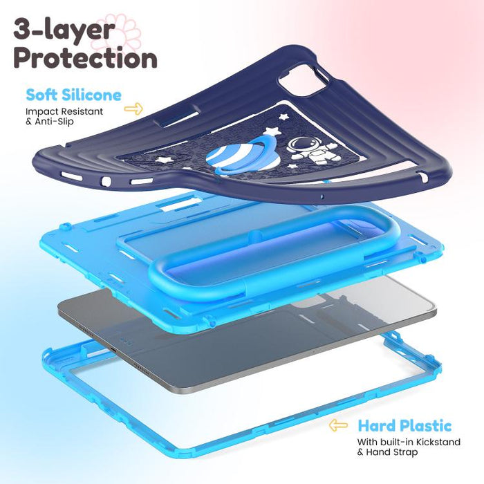 Funda híbrida de silicona para tablet PC con asa y correa para el hombro., For iPad Air 11 2026 / 2025 / 2024, For iPad 2025 / 2022, For iPad mini 2024 / mini 6