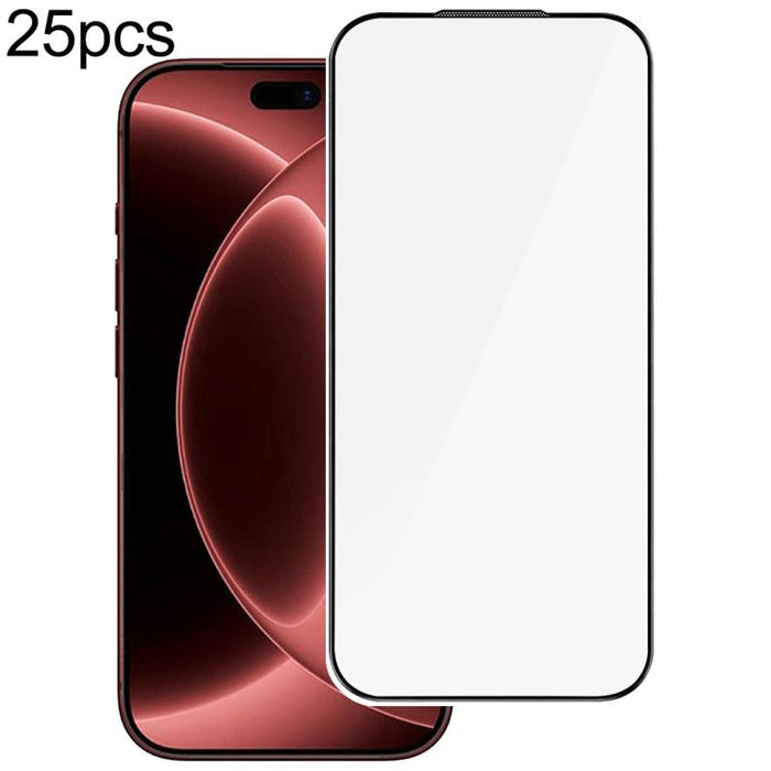 25 láminas de vidrio templado impresas mediante serigrafía con adhesivo de aluminio de alta calidad (380)., For iPhone 17 Pro Max, For iPhone 17 Pro, For iPhone 17 / 16 Pro, For iPhone Air, For iPhone 16 Pro Max, For iPhone 16 Plus / 15 Plus           ...