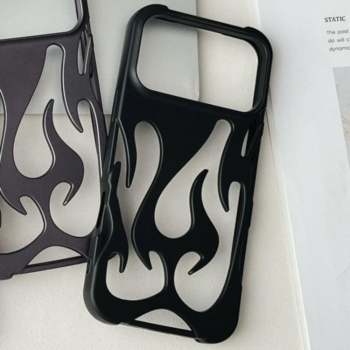Funda para teléfono de TPU esmerilado con revestimiento de pulverización de enfriamiento Flame Hollow, For iPhone 17 Pro Max, For iPhone 17 Pro, For iPhone 17, For iPhone Air, For iPhone 16 Pro Max, For iPhone 16 Pro, For iPhone 16 Plus, For iPhone 16 ...