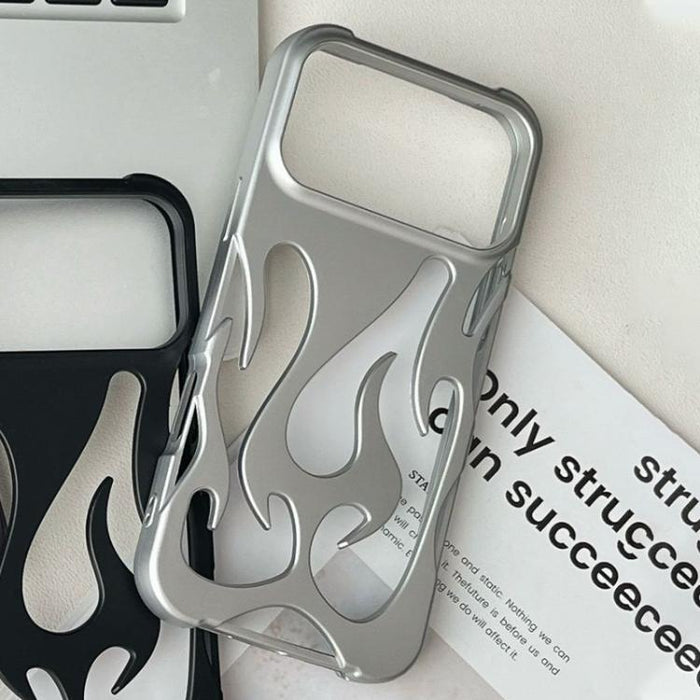 Funda para teléfono de TPU esmerilado con revestimiento de pulverización de enfriamiento Flame Hollow, For iPhone 17 Pro Max, For iPhone 17 Pro, For iPhone 17, For iPhone Air, For iPhone 16 Pro Max, For iPhone 16 Pro, For iPhone 16 Plus, For iPhone 16 ...