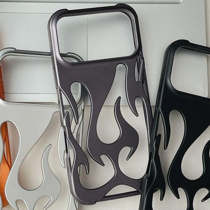 Funda para teléfono de TPU esmerilado con revestimiento de pulverización de enfriamiento Flame Hollow, For iPhone 17 Pro Max, For iPhone 17 Pro, For iPhone 17, For iPhone Air, For iPhone 16 Pro Max, For iPhone 16 Pro, For iPhone 16 Plus, For iPhone 16 ...