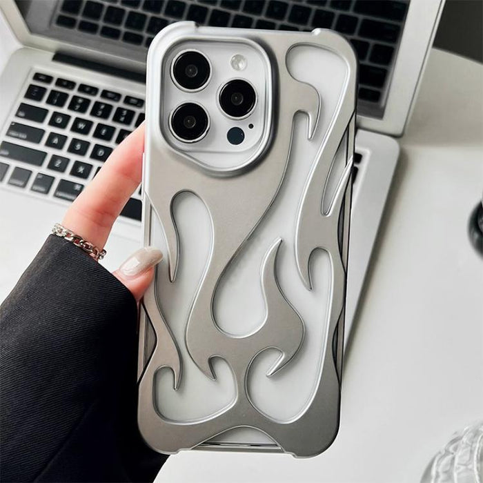 Funda para teléfono de TPU esmerilado con revestimiento de pulverización de enfriamiento Flame Hollow, For iPhone 17 Pro Max, For iPhone 17 Pro, For iPhone 17, For iPhone Air, For iPhone 16 Pro Max, For iPhone 16 Pro, For iPhone 16 Plus, For iPhone 16 ...