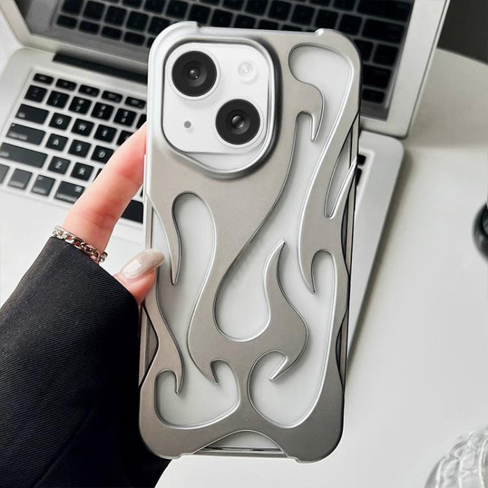 Funda para teléfono de TPU esmerilado con revestimiento de pulverización de enfriamiento Flame Hollow, For iPhone 17 Pro Max, For iPhone 17 Pro, For iPhone 17, For iPhone Air, For iPhone 16 Pro Max, For iPhone 16 Pro, For iPhone 16 Plus, For iPhone 16 ...