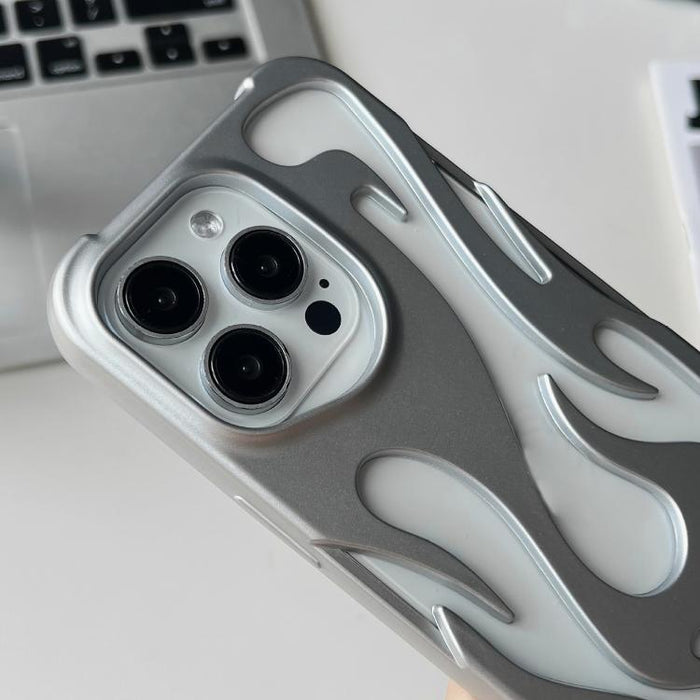 Funda para teléfono de TPU esmerilado con revestimiento de pulverización de enfriamiento Flame Hollow, For iPhone 17 Pro Max, For iPhone 17 Pro, For iPhone 17, For iPhone Air, For iPhone 16 Pro Max, For iPhone 16 Pro, For iPhone 16 Plus, For iPhone 16 ...