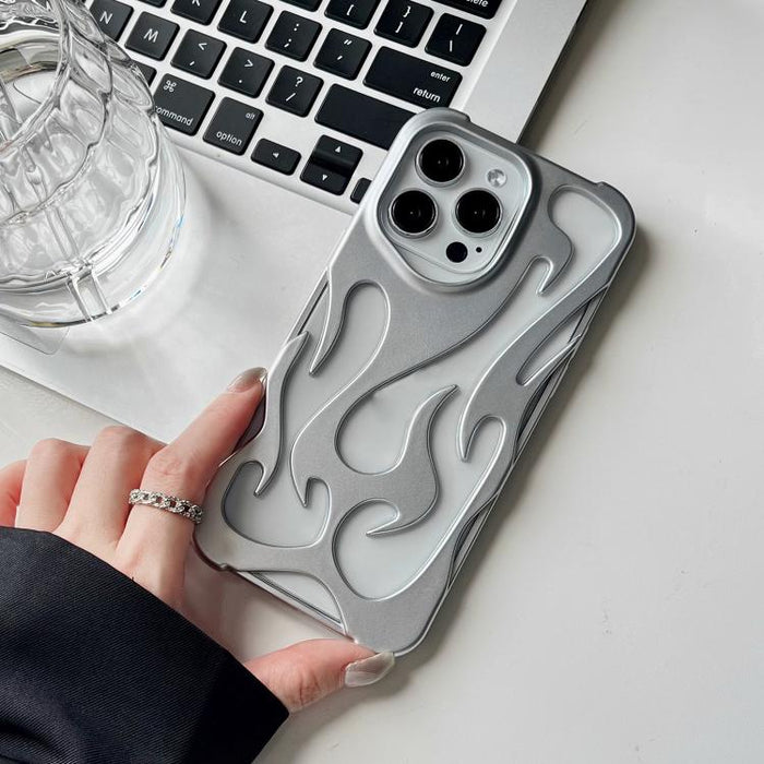 Funda para teléfono de TPU esmerilado con revestimiento de pulverización de enfriamiento Flame Hollow, For iPhone 17 Pro Max, For iPhone 17 Pro, For iPhone 17, For iPhone Air, For iPhone 16 Pro Max, For iPhone 16 Pro, For iPhone 16 Plus, For iPhone 16 ...