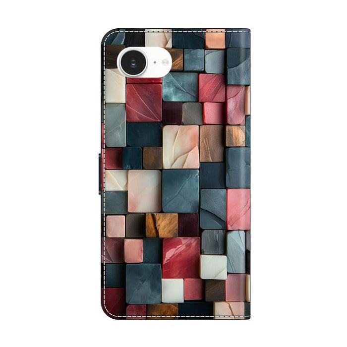 Funda para teléfono de cuero vegano pintado con efecto cristal, For iPhone 17e / 16e, For iPhone 17 Pro Max, For iPhone 17 Pro, For iPhone 17, For iPhone Air, For iPhone 16 Pro Max, For iPhone 16 Pro, For iPhone 16