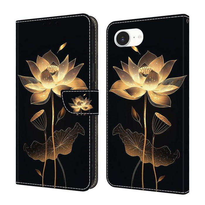 Funda para teléfono de cuero vegano pintado con efecto cristal, For iPhone 17e / 16e, For iPhone 17 Pro Max, For iPhone 17 Pro, For iPhone 17, For iPhone Air, For iPhone 16 Pro Max, For iPhone 16 Pro, For iPhone 16