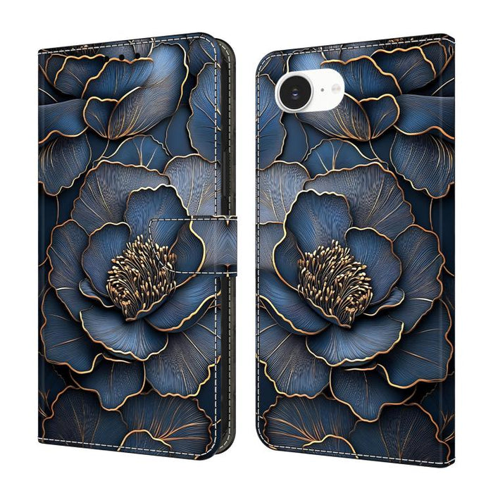 Funda para teléfono de cuero vegano pintado con efecto cristal, For iPhone 17e / 16e, For iPhone 17 Pro Max, For iPhone 17 Pro, For iPhone 17, For iPhone Air, For iPhone 16 Pro Max, For iPhone 16 Pro, For iPhone 16
