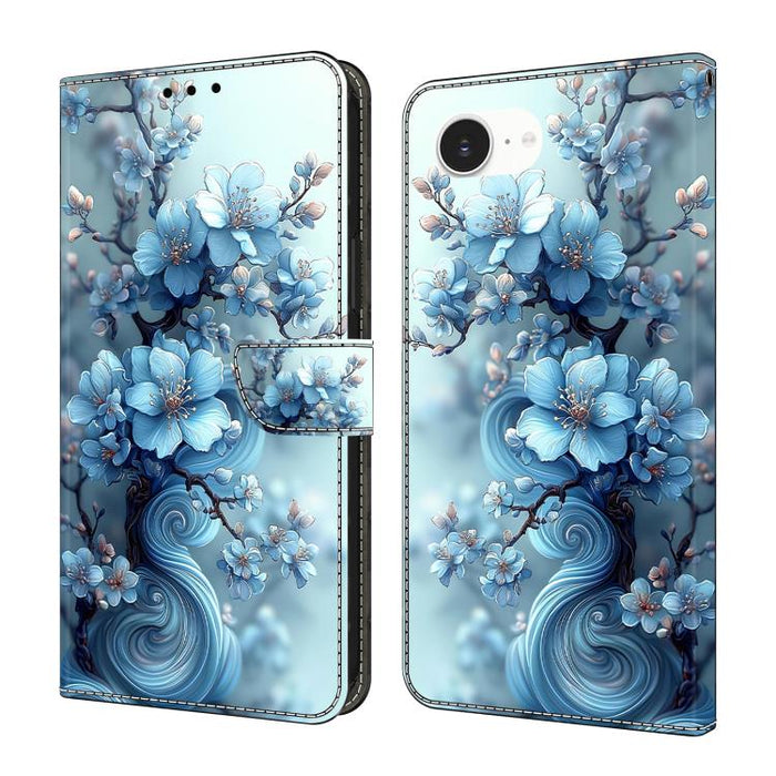 Funda para teléfono de cuero vegano pintado con efecto cristal, For iPhone 17e / 16e, For iPhone 17 Pro Max, For iPhone 17 Pro, For iPhone 17, For iPhone Air, For iPhone 16 Pro Max, For iPhone 16 Pro, For iPhone 16