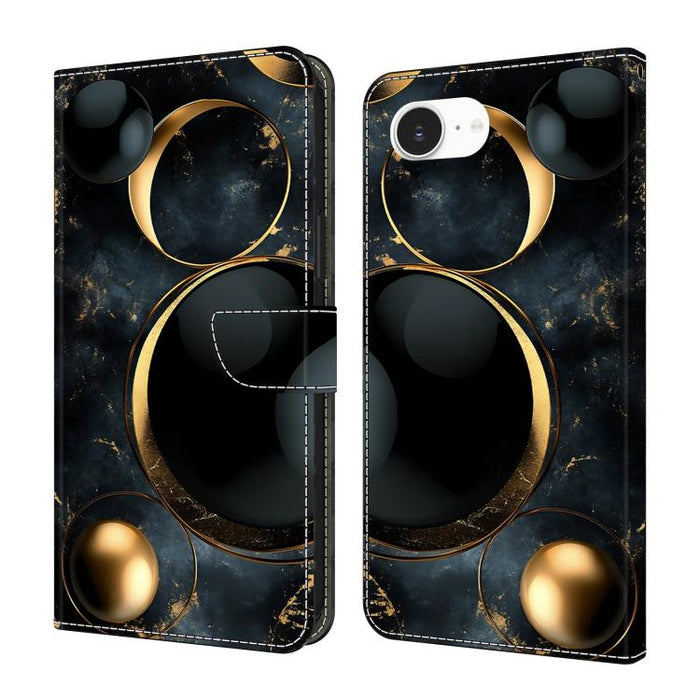 Funda para teléfono de cuero vegano pintado con efecto cristal, For iPhone 17e / 16e, For iPhone 17 Pro Max, For iPhone 17 Pro, For iPhone 17, For iPhone Air, For iPhone 16 Pro Max, For iPhone 16 Pro, For iPhone 16