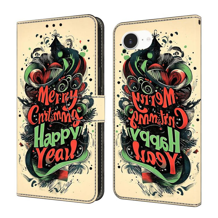 Funda para teléfono de cuero vegano pintado con efecto cristal, For iPhone 17e / 16e, For iPhone 17 Pro Max, For iPhone 17 Pro, For iPhone 17, For iPhone Air, For iPhone 16 Pro Max, For iPhone 16 Pro, For iPhone 16