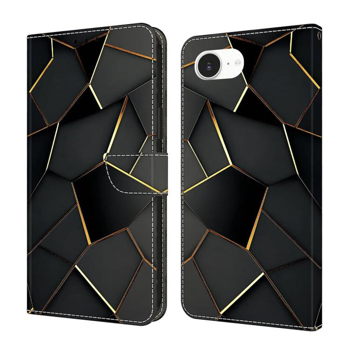 Funda para teléfono de cuero vegano pintado con efecto cristal, For iPhone 17e / 16e, For iPhone 17 Pro Max, For iPhone 17 Pro, For iPhone 17, For iPhone Air, For iPhone 16 Pro Max, For iPhone 16 Pro, For iPhone 16