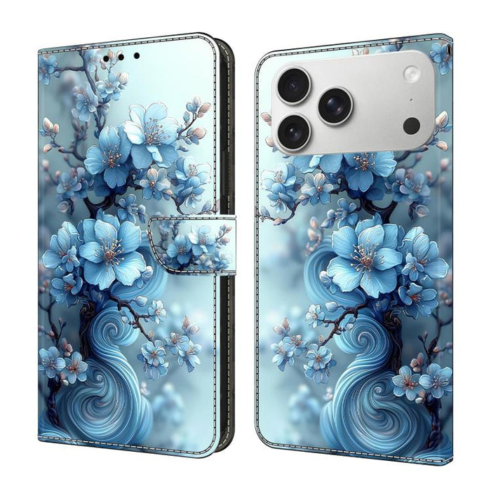 Funda para teléfono de cuero vegano pintado con efecto cristal, For iPhone 17e / 16e, For iPhone 17 Pro Max, For iPhone 17 Pro, For iPhone 17, For iPhone Air, For iPhone 16 Pro Max, For iPhone 16 Pro, For iPhone 16