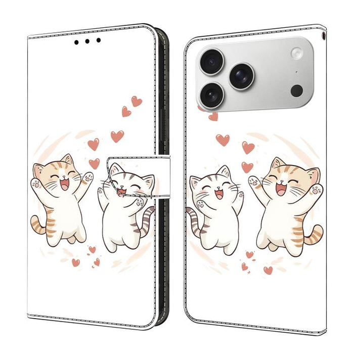 Funda para teléfono de cuero vegano pintado con efecto cristal, For iPhone 17e / 16e, For iPhone 17 Pro Max, For iPhone 17 Pro, For iPhone 17, For iPhone Air, For iPhone 16 Pro Max, For iPhone 16 Pro, For iPhone 16