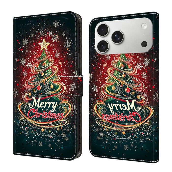 Funda para teléfono de cuero vegano pintado con efecto cristal, For iPhone 17e / 16e, For iPhone 17 Pro Max, For iPhone 17 Pro, For iPhone 17, For iPhone Air, For iPhone 16 Pro Max, For iPhone 16 Pro, For iPhone 16